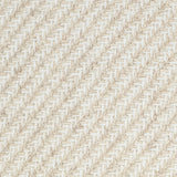 Wool broadloom carpet swatch in a high-pile diagonal stripe in mottled light gray and white.