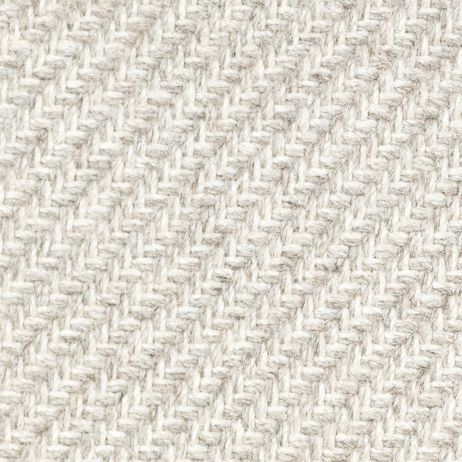 Wool broadloom carpet swatch in a high-pile diagonal stripe in mottled white and cream.