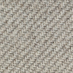 Wool broadloom carpet swatch in a high-pile diagonal stripe in mottled gray and cream.