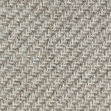 Wool broadloom carpet swatch in a high-pile diagonal stripe in mottled gray and cream.