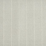 Wool-polysilk broadloom carpet swatch in a chevron stripe pattern in white and light gray.