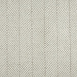 Wool-polysilk broadloom carpet swatch in a chevron stripe pattern in cream and gray.