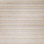 Wool broadloom carpet swatch in a textured stripe weave in a light gold and cream colorway.