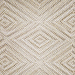 Wool broadloom carpet swatch woven in a dimensional diamond print in light gold.