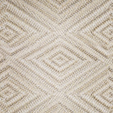 Wool broadloom carpet swatch woven in a dimensional diamond print in light gold.