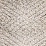 Wool broadloom carpet swatch woven in a dimensional diamond print in light silver.