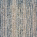Linen broadloom carpet swatch in a woven ombré stripe pattern in blue, blue-gray and tan shades.