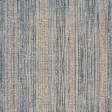 Linen broadloom carpet swatch in a woven ombré stripe pattern in blue, blue-gray and tan shades.