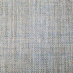 Wool broadloom carpet swatch in a checked woven pattern in blue, cream and tan.