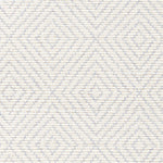 Wool broadloom carpet swatch in a graduated diamond print in light blue on a cream field.