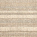 Wool broadloom carpet swatch in a ribbed stripe weave in cream and tan.