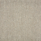 Wool-blend broadloom carpet swatch in a flat herringbone weave in cream and brown.