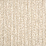 Outdoor broadloom carpet swatch in a chunky ribbed weave in mottled cream and tan.
