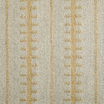Wool broadloom carpet swatch in a ticked stripe weave in light yellow and cream.