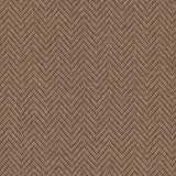 Wool broadloom carpet swatch in a herringbone weave in brown and charcoal.