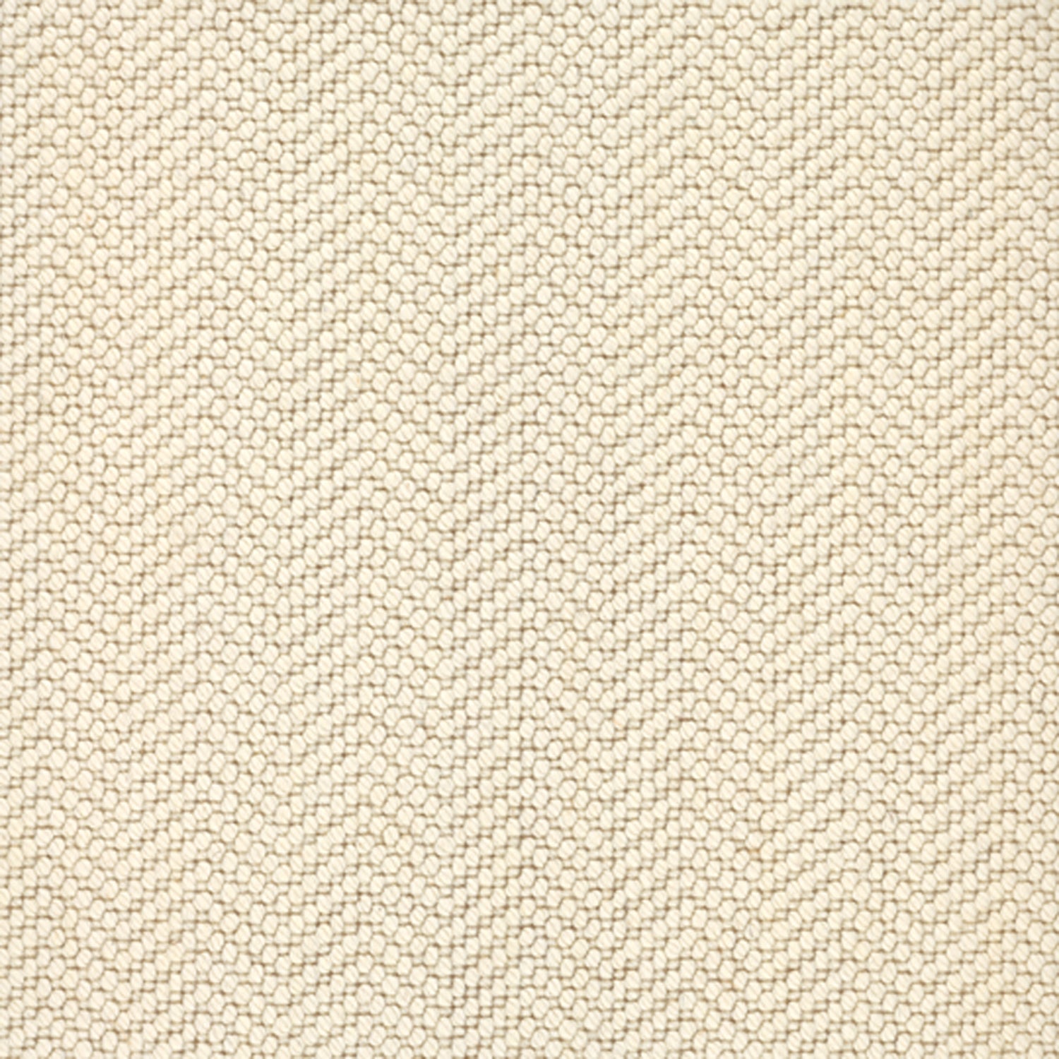 Wool broadloom carpet swatch in a dimensional herringbone weave in white.