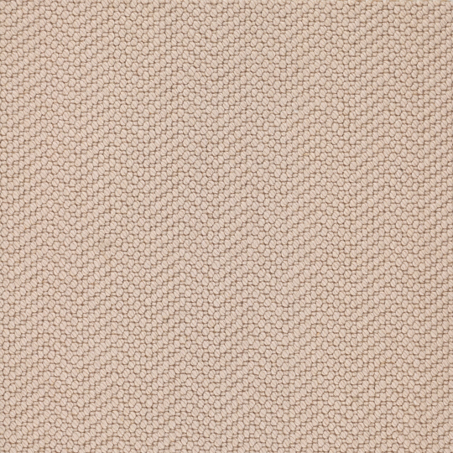 Wool broadloom carpet swatch in a dimensional herringbone weave in beige.