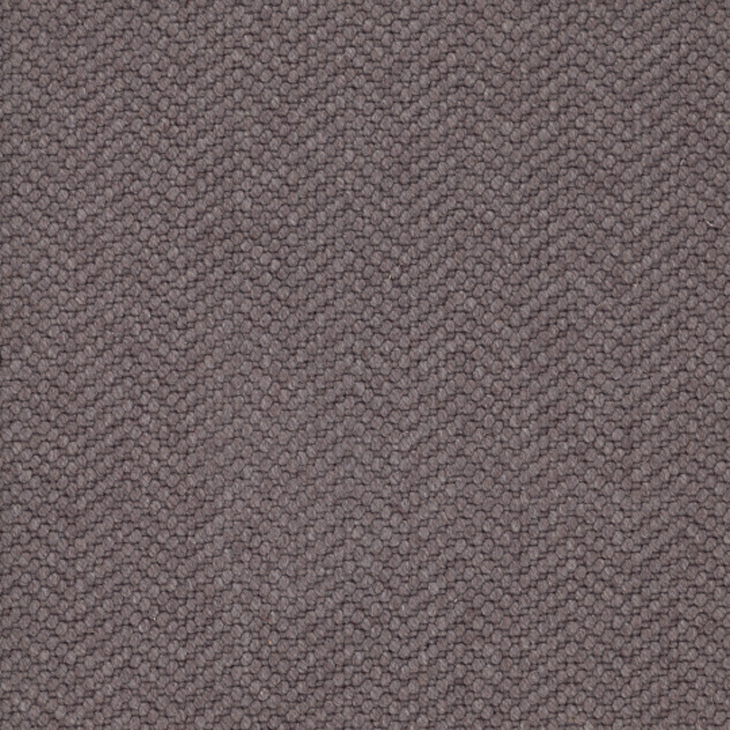 Wool broadloom carpet swatch in a dimensional herringbone weave in charcoal.