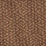 Sisal broadloom carpet swatch in a dimensional geometric weave in shades of brown.