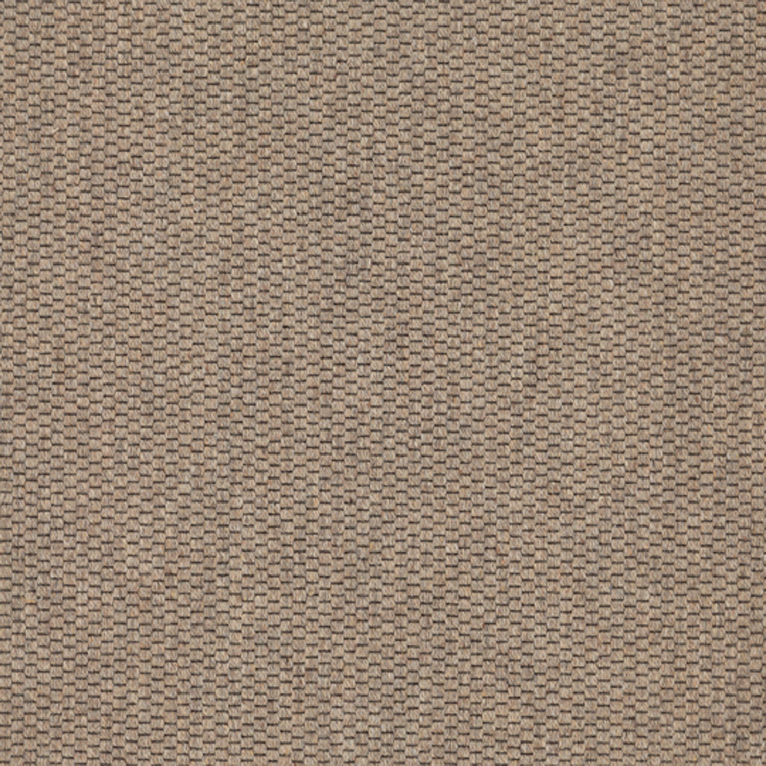 Wool broadloom carpet swatch in a flat grid weave in light and dark brown.