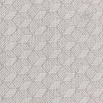 Wool-blend broadloom carpet swatch in a small-scale linear geometric pattern in white and light gray.