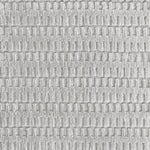 Wool-blend broadloom carpet swatch in a dimensional stripe print in gray.