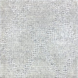 Wool-blend broadloom carpet swatch in a silver diamond lattice print.