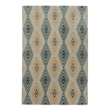 Ridder Diamond featuring a repeating graphic diamond motif made from smaller trapezoid shapes in light blue, teal, tan and ivory.