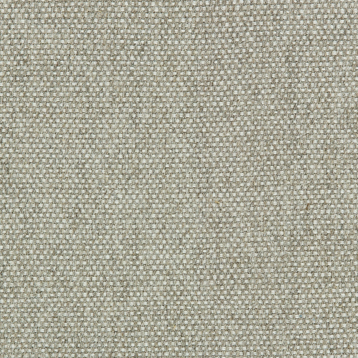 Wool broadloom carpet swatch in a flat grid weave in gray-green and white.