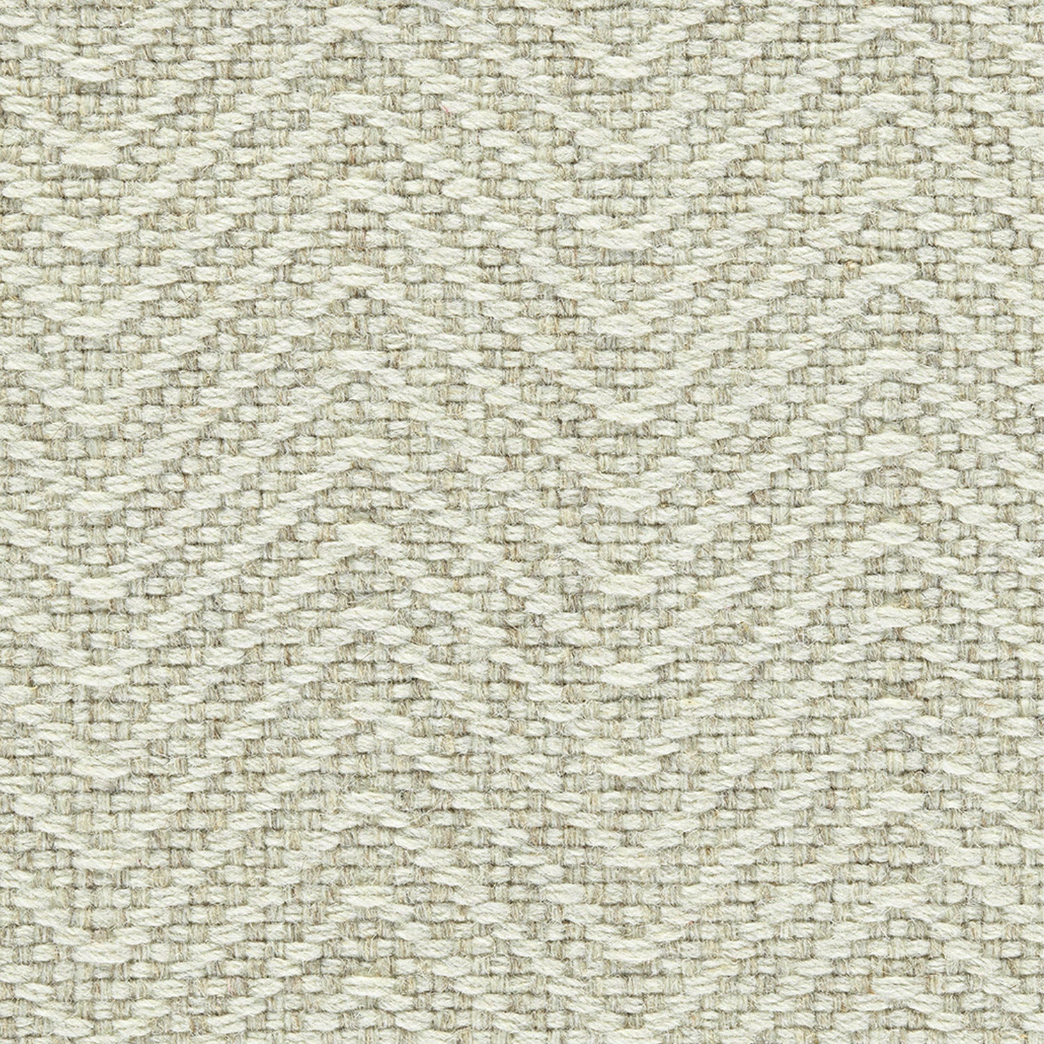 Wool broadloom carpet swatch in a chunky herringbone weave in cream.