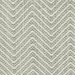 Wool broadloom carpet swatch in a chunky herringbone weave in silver and cream.