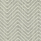 Wool broadloom carpet swatch in a chunky herringbone weave in silver and cream.