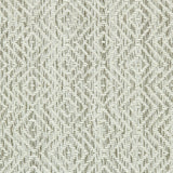 Wool broadloom carpet swatch in a diamond lattice weave in mottled silver, tan and white.