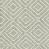 Wool broadloom carpet swatch in a chunky diamond lattice weave in cream and silver.