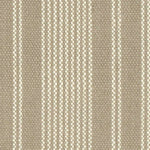 Wool broadloom carpet swatch in a variegated stripe weave in cream and brown.