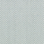 Wool broadloom carpet swatch in a herringbone weave in sky blue and white.