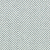 Wool broadloom carpet swatch in a herringbone weave in sky blue and white.