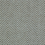 Wool broadloom carpet swatch in a herringbone weave in light brown and sky blue.