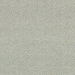 Wool broadloom carpet swatch in a herringbone weave in cream and sky blue.