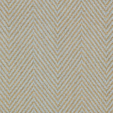 Wool broadloom carpet swatch in a herringbone weave in gold and sky blue.