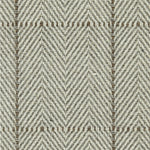 Wool broadloom carpet swatch in a plaid herringbone weave in cream, gray and tan.