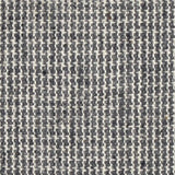 Wool broadloom carpet swatch in a chunky tweed weave in mottled white and charcoal.