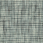 Wool broadloom carpet swatch in a chunky grid weave in mottled shades of white, blue and navy.