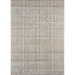 Rectangular rug in a small-scale honeycomb pattern in dark gray on a gray field.