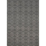 Rectangular rug in a repeating floral paisley in shades of gray.