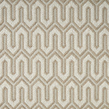 Wool-blend broadloom carpet swatch in a chunky geometric linear weave in gold, tan and cream.
