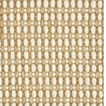 Wool-sisal broadloom carpet swatch in a chunky grid weave in gold and cream.