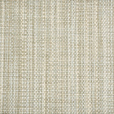 Outdoor broadloom carpet swatch in a chunky flatweave in mottled cream, sage and light blue.