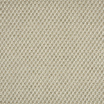 Outdoor broadloom carpet swatch in a flat grid weave in cream.