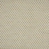 Outdoor broadloom carpet swatch in a flat grid weave in cream.
